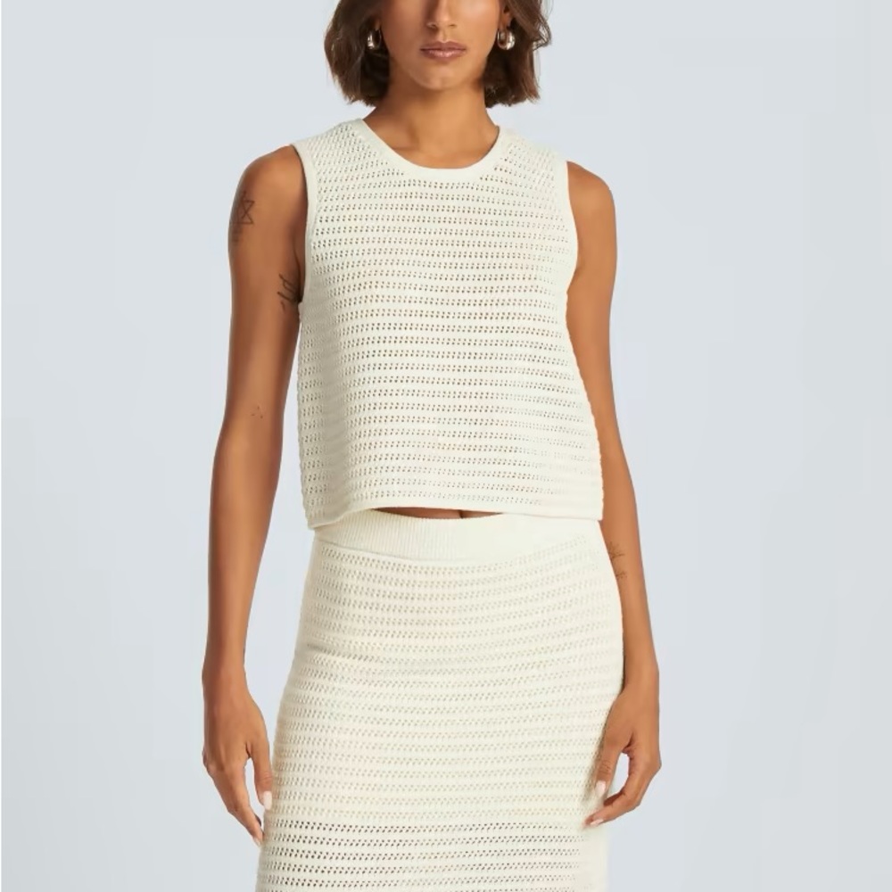 Everlane Crochet Knit Set - Tank and Skirt